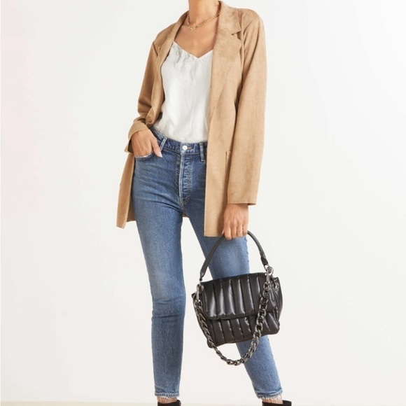 Evereve Level 99 Belted Faux Suede Blazer Women’s - Size XL - Picture 2 of 10